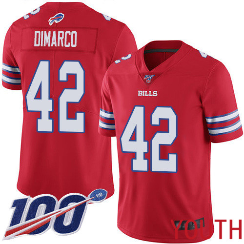 Youth Buffalo Bills #42 Patrick DiMarco Limited Red Rush Vapor Untouchable 100th Season NFL Jersey
